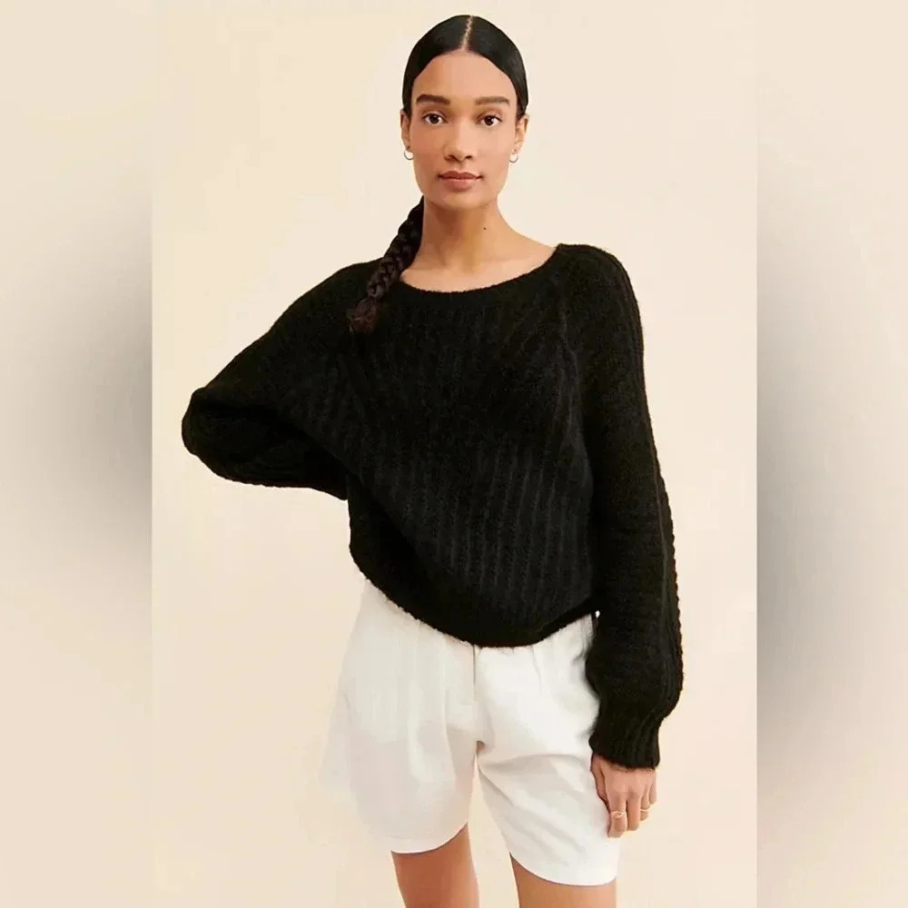 Free People Black Carter Pullover Sweater NWT